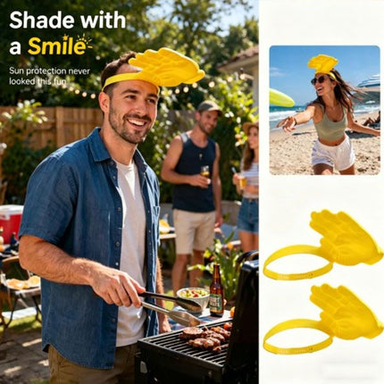 Novelty Hand Shaped Sun Visor Hat, Funny Palm Headband UV Protection Sun Hat, Creative Photo Prop for Women Men, Portable Summer Outdoor Beach Travel Sunshade Headband, One Size Fits All