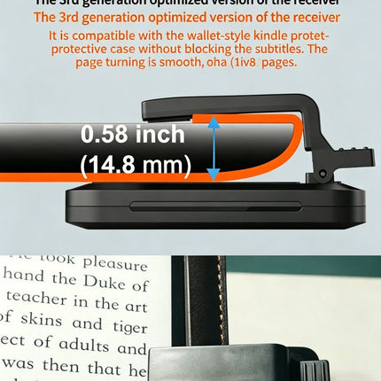 Rechargeable E-Reader Page Turner Remote with Clip - 2-in-1 Bluetooth Clicker for Kindle, Kobo, Oasis,Reusable Page Flipper for eBook Reading & Photography