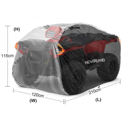 210D ATV Cover - Waterproof and Sunscreen Beach Car Cover, Four-Wheel Off-Road Vehicle Cover(XXXL（256*110*120CM）)