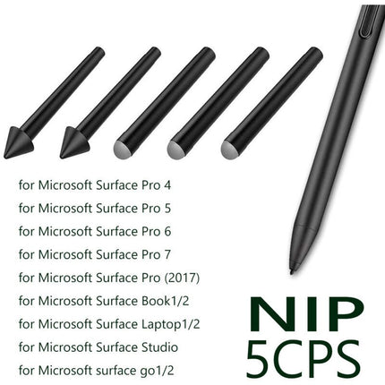 5 Pcs Original HB Surface Pen Replacement Tips Compatible with Surface Pro 2017 Model 1776 and Surface Pro 4 Black