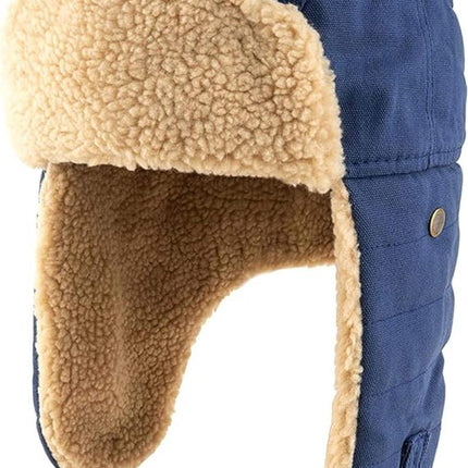 Winter Aviator Hat Thickened Cotton with Earmuffs Navy Blue, One Size