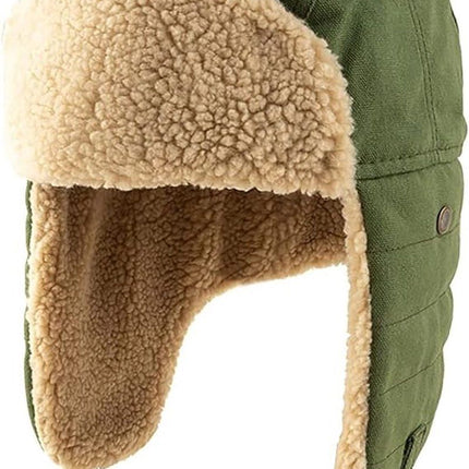 Winter Aviator Hat Thickened Cotton with Earmuffs Green, One Size