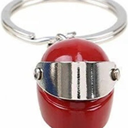 Motorcycle Helmet Keychain | Scooter Helmet Key Holder | Full-Face Helmet Keychains | Red