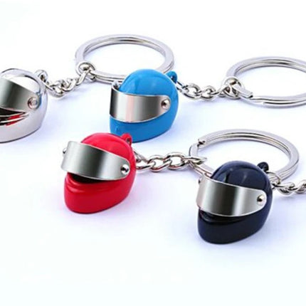 Motorcycle Helmet Keychain | Scooter Helmet Key Holder | Full-Face Helmet Keychains | Red