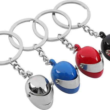 Motorcycle Helmet Keychain | Scooter Helmet Key Holder | Full-Face Helmet Keychains | Red
