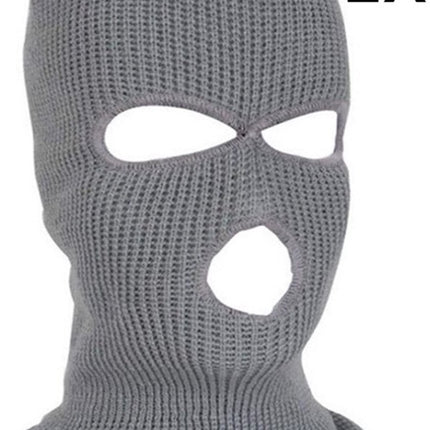 2x Facemask I Sports hat I Three-hole hat I Ski hat I Bivouac I Balaclava I One Size I Gray