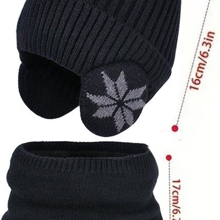 Hat & Scarf - Winter Kids' Hats - Kids' Hat - 2 In 1 Kids' Hat Scarf Set - 4 To 10 Years - Beanie - Boys And Girls - Hat For Children - Kids' Outdoor Hats - Children's Clothing - Scarf - Winter - One Size - Black