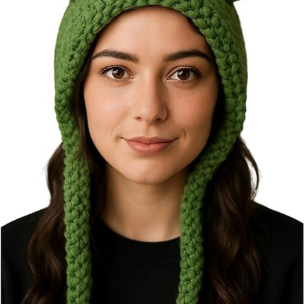 Beanie - Knitted Frog Hat - Creative Stylish Caps - Cute Animal Hat - Frog Hat with Big Eyes - Party Roleplay Hat - Accessories - Headwear - Ergonomic - Very Comfortable - Warm for Autumn and Winter - Halloween / Christmas - Gifts