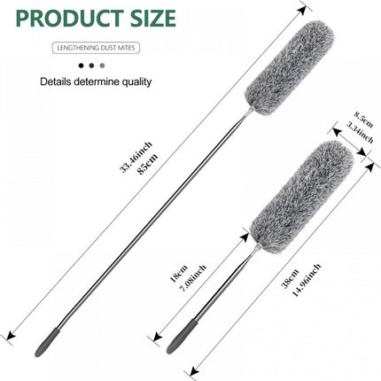 Telescopic Feather Duster - 5-Piece Cleaning Set - Feather Duster Extendable Up to 85 Cm - Cobweb Brush with Telescopic Handle - Duster - Dust Brush - Washable Microfiber - Rotatable - Electrostatic Adsorption - Hard-to-Reach Places