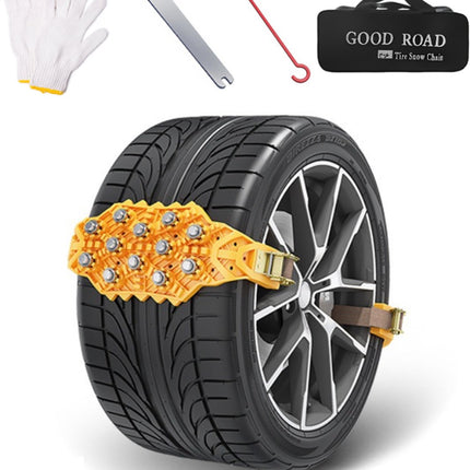 Snow Chains - Safety - Winter Car - Tires - Quick and Easy Installation - For Various Tire Sizes - For Car/SUV Tire Widths With 165 mm-265 mm - Jump Start Anti-Slip Chains - 40x11 cm - Yellow - 1 Piece