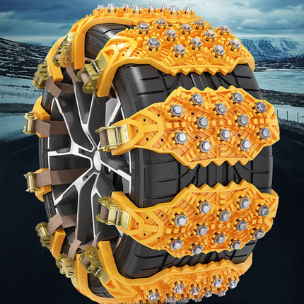 Snow Chains - Safety - Winter Car - Tires - Quick and Easy Installation - For Various Tire Sizes - For Car/SUV Tire Widths With 165 mm-265 mm - Jump Start Anti-Slip Chains - 40x11 cm - Yellow - 1 Piece