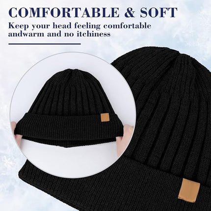 Hat - Plush Beanie - Warm Hats - Thick Knit Winter Hat - High Quality Beanie - Crocheted - Trendy Hat - Women's Hats - Men's Hats - Stylish Caps - Very Comfortable - Autumn and Winter Warm - Cotton - Halloween / Christmas - Gifts