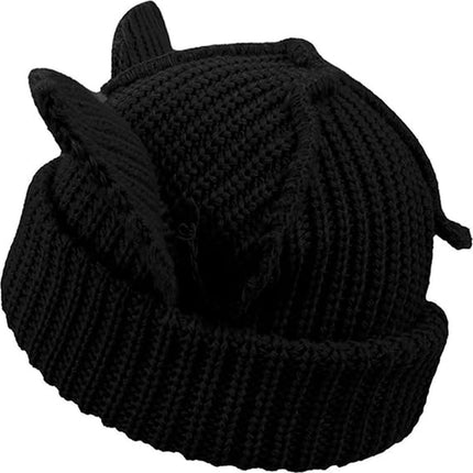 Hat - Knitted Hat - Warm Hat - Winter Hat - Beanie - Knitted - Sports & Everyday Use - Black - Men & Women - Good Moisture Wicking - One Size