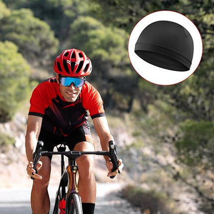 pieces - Beanie - Sleep cap - Running cap - Cycling cap - Helmet cap - for men and women - lightweight cotton thin skull cap - lightweight hat - for sports, chemo, sleeping, motorcycle helmet - hat circumference 54-58 cm - black