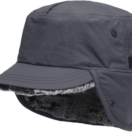 Beanie - Winter hat - Men's winter hat - Winter ear flap hat - with visor - with ear flaps - Ski hat - Cold weather - Trapper hat - Ear warmers Water-repellent outdoor hat - Winter - for outdoor sports, skiing, cycling, hiking, running - grey