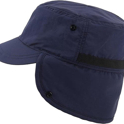 Beanie - Winter hat - Men's winter hat - Winter ear flap hat - with visor - with ear flaps - Ski hat - Cold weather - Trapper hat - Ear warmers Water-repellent outdoor hat - Winter - for outdoor sports, skiing, cycling, hiking, running - blue