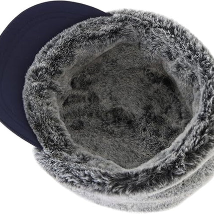 Beanie - Winter hat - Men's winter hat - Winter ear flap hat - with visor - with ear flaps - Ski hat - Cold weather - Trapper hat - Ear warmers Water-repellent outdoor hat - Winter - for outdoor sports, skiing, cycling, hiking, running - blue