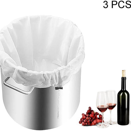 3 pieces - Filter bags - Brew filter bags - Brew bags - Filter Mesh Bags - Strainer cloth - Drawstring filter bags - Fine mesh sieve bags - Reusable - Fine mesh filter wine bag - Beer press - With fine mesh sieve and drawstring closure - 46*40 cm