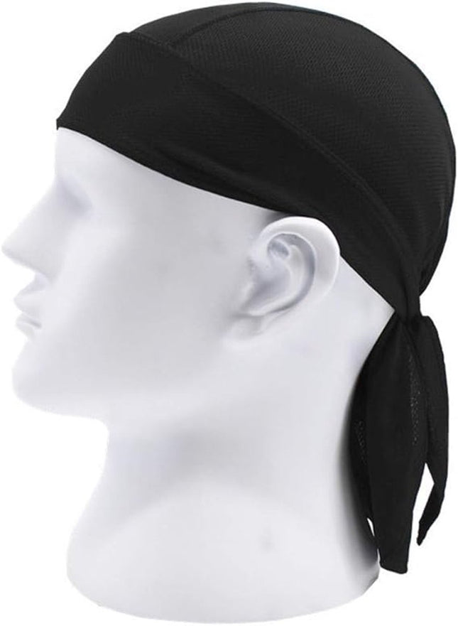 4 pieces - Cycling Cap - Frost Cap - Cycling Headscarf - Skullcap - Sweat-Wicking Beanie - Beanie - Headband - Quick-Drying Pirate Hat - Outdoor Beanie - Hip Hop Hat - Motorcycle Headscarf - Sweat-Wicking Skull Caps - Bandana for Men & Women - Black