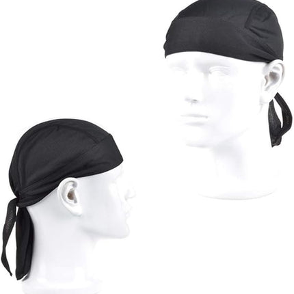 4 pieces - Cycling Cap - Frost Cap - Cycling Headscarf - Skullcap - Sweat-Wicking Beanie - Beanie - Headband - Quick-Drying Pirate Hat - Outdoor Beanie - Hip Hop Hat - Motorcycle Headscarf - Sweat-Wicking Skull Caps - Bandana for Men & Women - Black