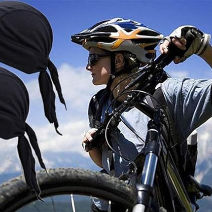 4 pieces - Cycling Cap - Frost Cap - Cycling Headscarf - Skullcap - Sweat-Wicking Beanie - Beanie - Headband - Quick-Drying Pirate Hat - Outdoor Beanie - Hip Hop Hat - Motorcycle Headscarf - Sweat-Wicking Skull Caps - Bandana for Men & Women - Black