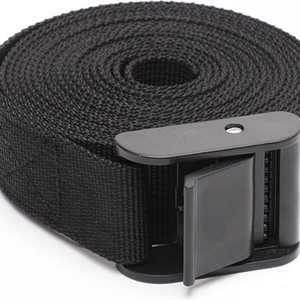 4 pieces - Tension straps - Lashing straps - Fastening straps - 25 MM * 1.5 meters long - Polyester fibers - Black - with buckle - adjustable - for vans, bicycles, trailers, luggage