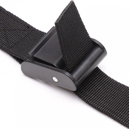4 pieces - Tension straps - Lashing straps - Fastening straps - 25 MM * 1.5 meters long - Polyester fibers - Black - with buckle - adjustable - for vans, bicycles, trailers, luggage