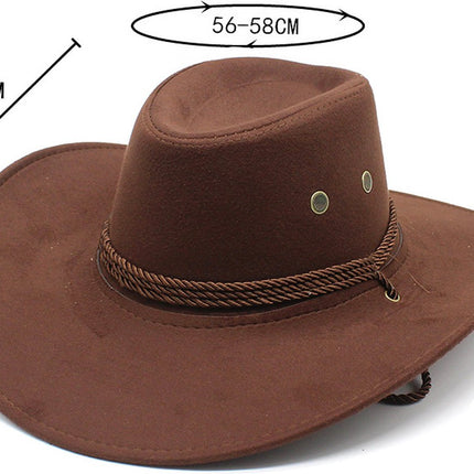 Beanie - Hat - Cowboy Hat - Hunter Hat - Polyester - Brown - 56-58 cm Head Circumference - Unisex - Wide Brim Hat