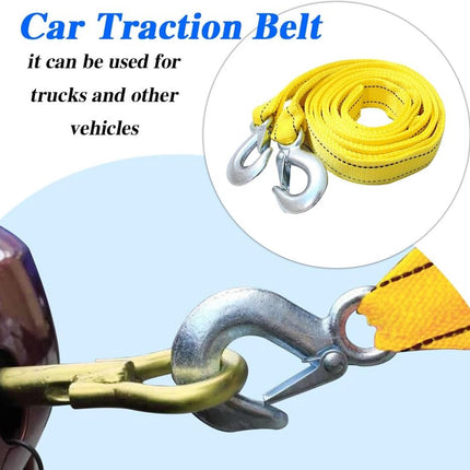 Tow rope Tow strap Tow rope car - 4 m 5000KG - nylon and steel - yellow