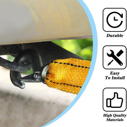 Tow rope Tow strap Tow rope car - 4 m 5000KG - nylon and steel - yellow
