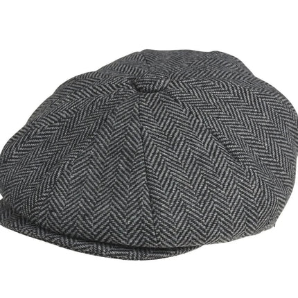 2023 Retro Newsboy Caps Men Octagonal Hats Peaky Blinders Newsbo Black