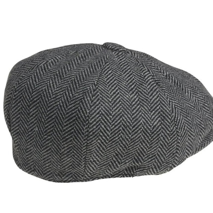 Retro Newsboy Cap Grey Men Octagonal Hat Peaky Blinders Style