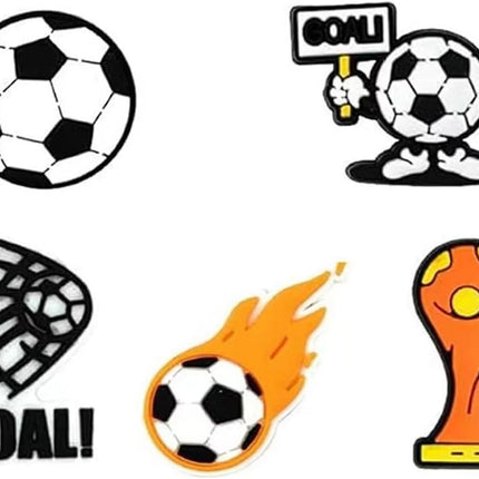 38pcs Soccer Ball Charms for Clog Shoe Decoration, Sports Soccer Football Shoe Charms Accessories Pack,Cute Random Charms