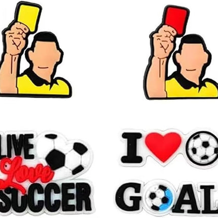 38pcs Soccer Ball Charms for Clog Shoe Decoration, Sports Soccer Football Shoe Charms Accessories Pack,Cute Random Charms