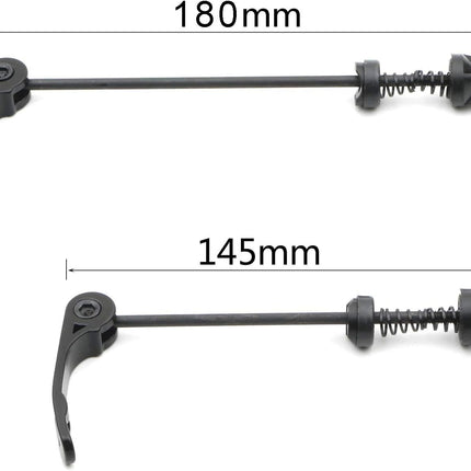 Road Mountain Bicycle MTB Wheel Hub Front and Rear Skewers Quick Release Skewer Clip Bolt Lever Axle QR 145/180 mm, a Pair