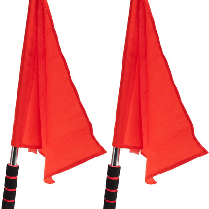 2PCS Referee Flags Volleyball Flags Line Judge, Stainless Steel Hand Flag Red Sigl Flag Sponge Handle Soccer Referee Flags Volleyball Lightweight Referee Equipment for Volleyball, Track and Field