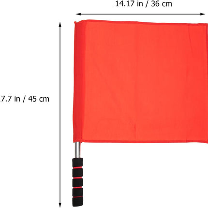 2PCS Referee Flags Volleyball Flags Line Judge, Stainless Steel Hand Flag Red Sigl Flag Sponge Handle Soccer Referee Flags Volleyball Lightweight Referee Equipment for Volleyball, Track and Field