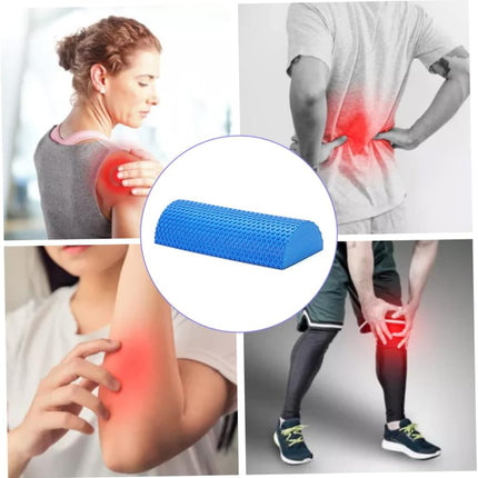 Half Round Foam Roller, Yoga Foam Roller for Pain Relieved, Muscle Massage, Physical Therapy (Blue)