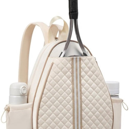 Backpack - Sports Bag - Tennis Bag - Shoulder Bag - Lightweight - Multifunctional - Women's Sports Bag - Men's Sports Bag - Suitable for carrying tennis rackets, tennis balls and badminton shuttlecocks - Large Capacity - Beige