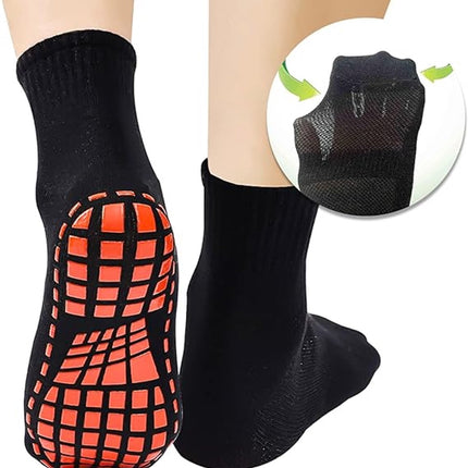 Yoga Socks - 2 Pairs of Non-Slip Socks - Barefoot - Yoga Socks - Non-Slip - Pilates - Home - Socks with Embossed Dots - Black - Navy Blue
