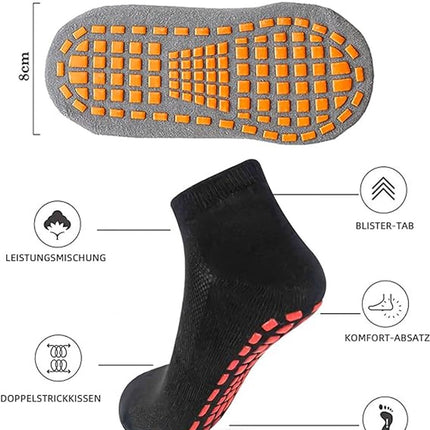 Yoga Socks - 2 Pairs of Non-Slip Socks - Barefoot - Yoga Socks - Non-Slip - Pilates - Home - Socks with Embossed Dots - Black - Navy Blue