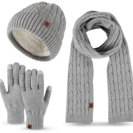 Hat, Scarf and Glove Set - Three-Piece Winter Set for Men: Knitted Hat, Scarf and Gloves - Warm Knitted Hat for Men - Thick Knitted Hat - Scarf - Gloves - Three-Piece Set - Christmas Gift - Birthday Gift