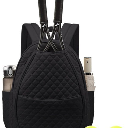 Backpack - Tennis Shoulder Crossbody Bag - Sports Bag - Waterproof Racket Bag - Suitable for Pickles and Badminton - Black