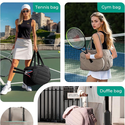 Tennis Bag - Tennis Backpack - 42L with Shoe Compartment - Sports Bag - Waterproof Racket Bag - Protective Racket Compartment - Portable as a Shoulder Bag - Pink