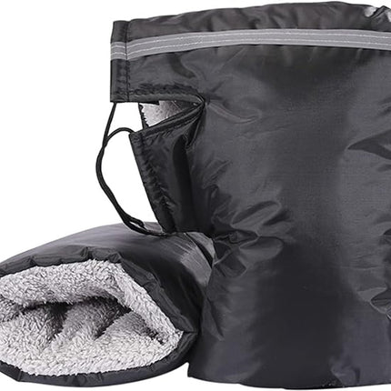 Hand Muffs - Extra Padded Cycling Gloves - Warm Gloves - Cycling Muffs - Scooter Gloves - Hand Warmers - Cycling Accessories - Winter - Windproof - Waterproof - Black