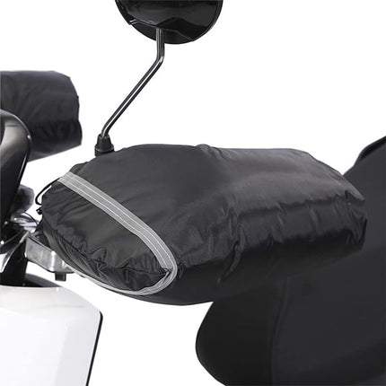 Hand Muffs - Extra Padded Cycling Gloves - Warm Gloves - Cycling Muffs - Scooter Gloves - Hand Warmers - Cycling Accessories - Winter - Windproof - Waterproof - Black