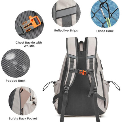 Backpack - Tennis Bag - Sports Bag - Waterproof Racket Bag - Suitable for multiple rackets with shoe compartment - Beige