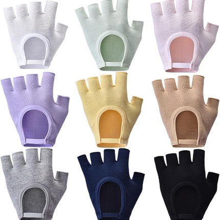 Gloves - Sports Gloves - Yoga Gloves - Fingerless Gloves - Non-slip Gloves - Unisex - Suitable for Gym and Home Workouts (Purple)