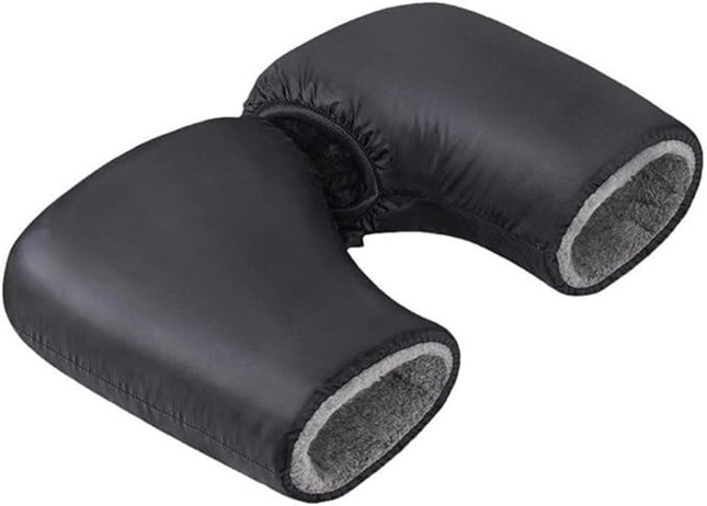 Cycling Gloves - Extra Padded Cycling Gloves - Waterproof Gloves - Warm Gloves - Cycling Gloves - Scooter Gloves - Hand Warmers - Bicycle Accessories - With Reflective Strips - Winter - Windproof （Black）