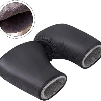 Cycling Gloves - Extra Padded Cycling Gloves - Waterproof Gloves - Warm Gloves - Cycling Gloves - Scooter Gloves - Hand Warmers - Bicycle Accessories - With Reflective Strips - Winter - Windproof （Black）